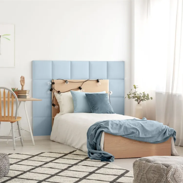 Jugendzimmer-Bett-und-Kopfteil-aus-Polsterpaneelen-Blau-5907762323611