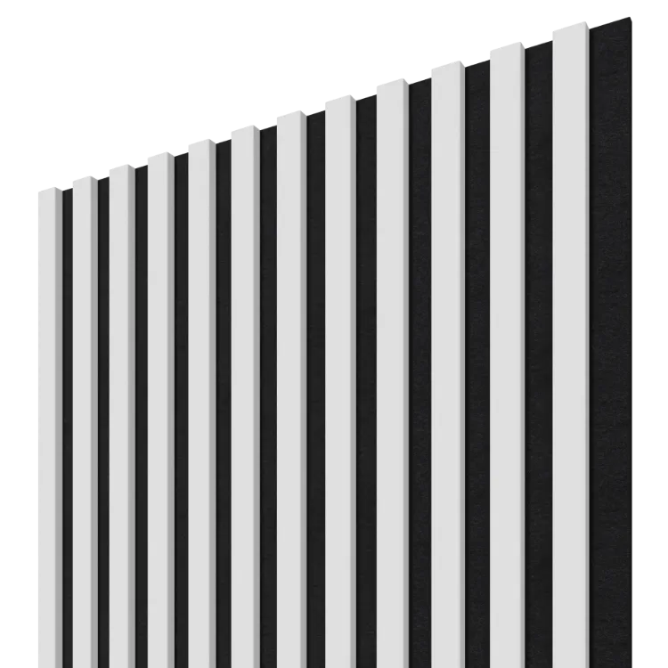 Bild von Akustiklamellen ACOUSTIC PROline 120x60x2.2 cm - Weiß/Schwarzes Akustikpaneel